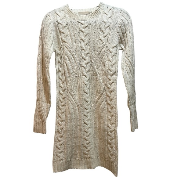 💥REDUCED💥Moon River Women's Long Sleeve Cable Sweater Dress, cream  small NWOT - Picture 1 of 10